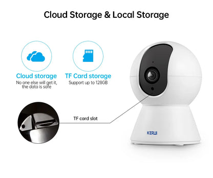KERUI 5MP 8MP 4K HD Mini WiFi IP Camera Indoor Wireless Security Home CCTV Surveillance Camera With Tuya Smart Auto Tracking