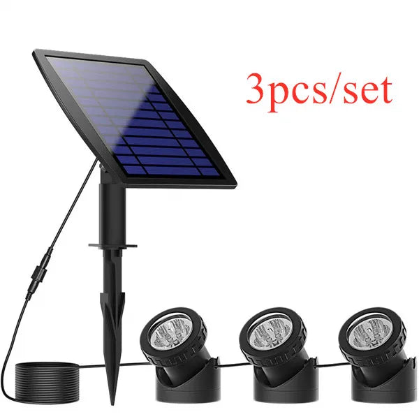 LED Solar Pond Spotlights IP68 Waterproof Outdoor Garden Landscape Fountain Lights for Lawn Lighting Decor