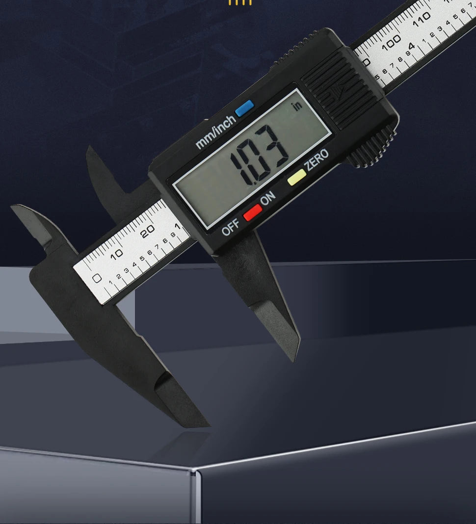 Electronic Pachometer Digital Caliper Vernier Calipers Micrometer Ruler Carbon Fibre Plastic Gauge Measuring Tools Instrument
