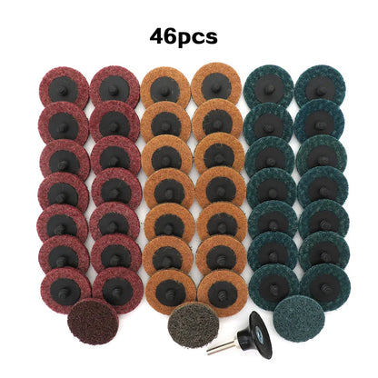 35/46/52PCS 2"Abrasive Disc Sanding Discs Roll Lock Surface Conditioning Discs R-Type Quick Change Disc with1 Disc Pad Holder
