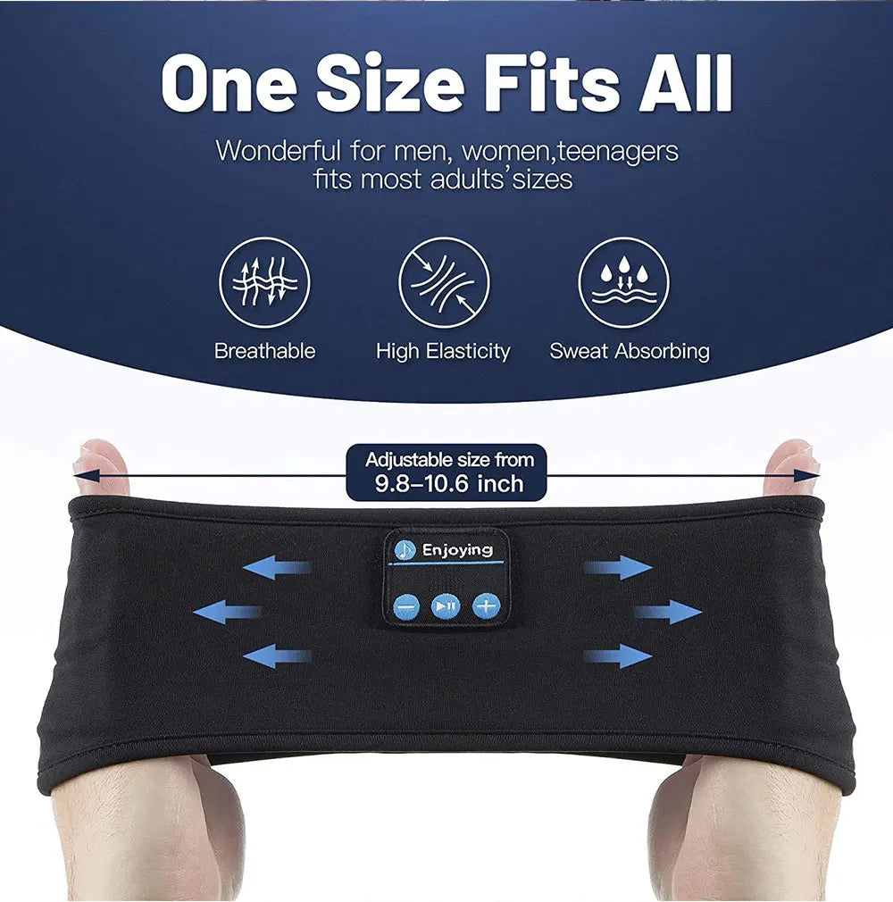Sleep Eye Mask with Bluetooth 5.0 Headphones Soft Elastic Comfortable Headband ASMR Sleeping  Band 10H Music