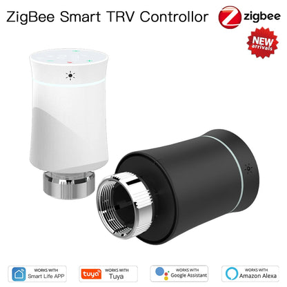 MOES TRV ZigBee 3.0 Tuya New Radiator Actuator Valve Smart Programmable Thermostat Temperature Heater Alexa Voice Control