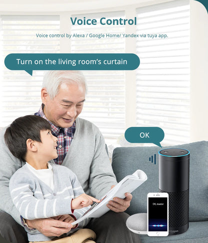 Zemismart Zigbee Smart Roller Shade Driver Electric Blinds Motor Power By Battery Works with Tuya Alexa Google Home Yandex Voice
