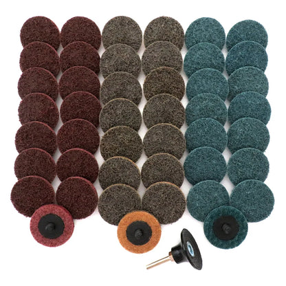 35/46/52PCS 2"Abrasive Disc Sanding Discs Roll Lock Surface Conditioning Discs R-Type Quick Change Disc with1 Disc Pad Holder