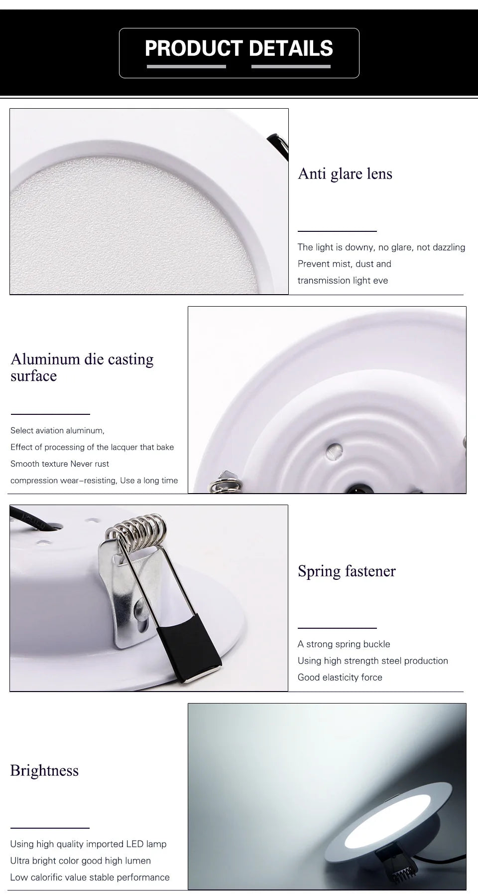 LED Downlight  10PCS Dimmable  220V 3-color dimming LED downlight  5W 7W 9W 12W 15W Recessed in LED Ceiling Downlight Light Lamp