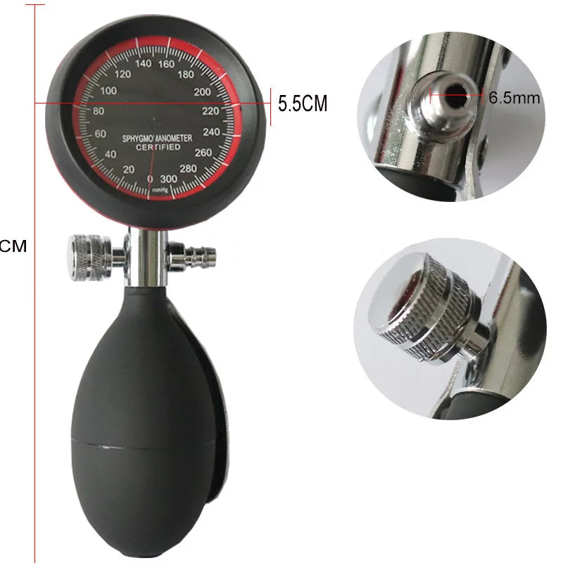 300mmhg Hand-Held Pressure Display Gauge With PVC ball For Aneroid Sphygmomanometer Nibp Cuff Blood Pressure Accessories