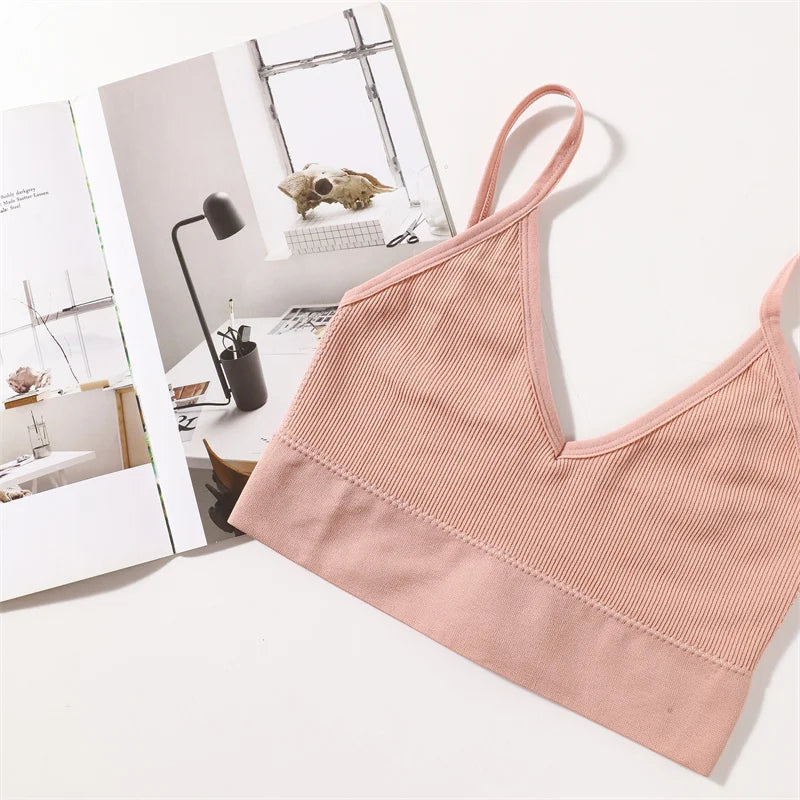 Women Seamless Bra Panties Set U Back Bra Fitness Crop Top Sexy Lingerie Set No Pads Brassiere Low Rise Briefs Underwear Set