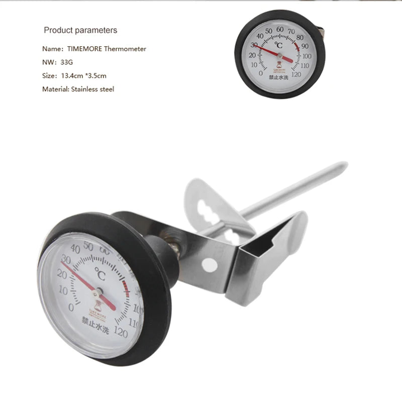 TIMEMORE Stainless Steel Coffee Temperature Meter Probe Thermometer Coffee Pot Milk Frothing Jug Cafe Kitchen Measuring Tools