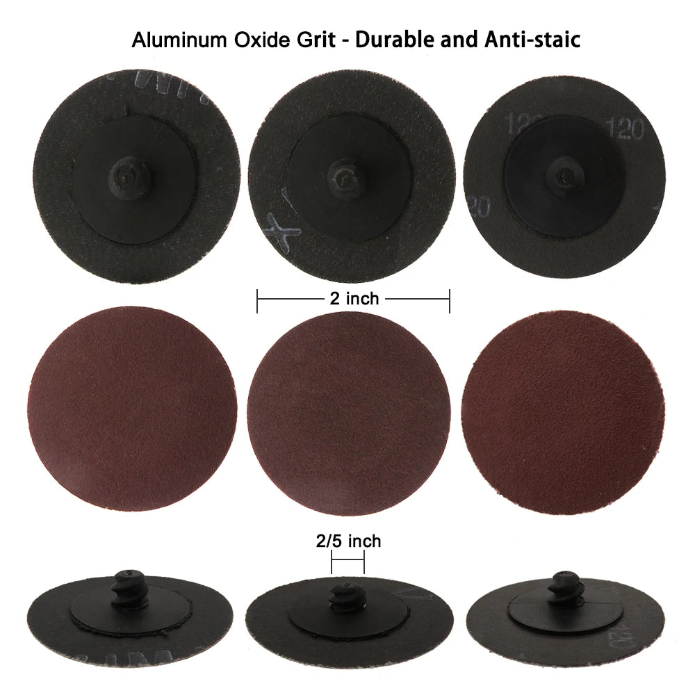 35/46/52PCS 2"Abrasive Disc Sanding Discs Roll Lock Surface Conditioning Discs R-Type Quick Change Disc with1 Disc Pad Holder