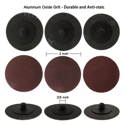 35/46/52PCS 2"Abrasive Disc Sanding Discs Roll Lock Surface Conditioning Discs R-Type Quick Change Disc with1 Disc Pad Holder