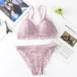 Women Lace Bra And Briefs Set Backless Bralette Solid Color Underwear Wireless Lace Bra Top Sexy Lingerie Set Female Intimates