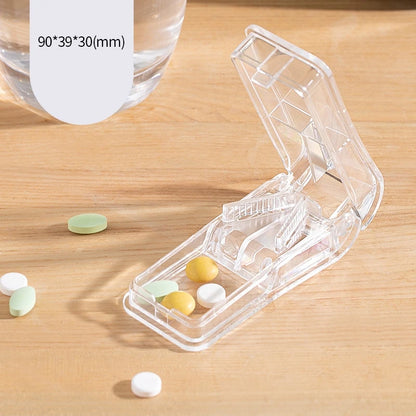 Medicine Box Pill Cutter Portable Drug Box Useful Grinder Splitter Medicine Pill Holder Tablet Cutter Splitter Divider Pill Box