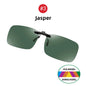 VIVIBEE Mens Fishing Clip On Sunglasses Mirror Blue Eyeglasses Polarized UV400 Women Square Night Vision Driving Sun Glasses