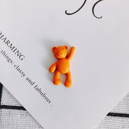 10PCS/lot DIY Cute Cartoon Teddy Bear Pendant Jewelry Accessories Wholesale Alloy Spray Paint Simple Multicolor Jewelry Material