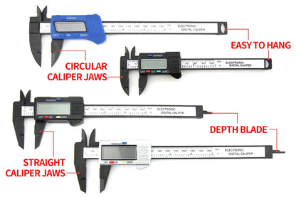 Electronic Pachometer Digital Caliper Vernier Calipers Micrometer Ruler Carbon Fibre Plastic Gauge Measuring Tools Instrument
