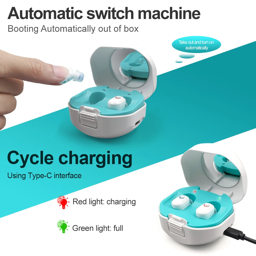 NEWEST Rechargeable Hearing Aid Digital  Hearing Aids Sound Amplifier Portable Deaf Elderly Dropshipping Free Shipping