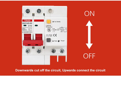 DZ47LED Residual current circuit breaker 220V 10A 16A 20A 40A 32A 63A with surge protector RCBO Lightning protection SPD