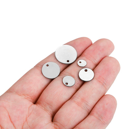 50-200pcs Custom Pendant Laser Engrave Name LOGO Stainless Steel Personalized Necklace Extend Chain Tail Tag Jewelry Charm