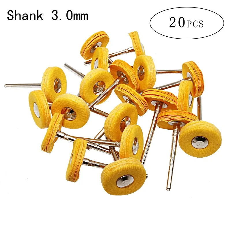 2.35/3mm Shank 40 Pieces Muslin Polishing Buffing Wheel Buffs Set Fits Dremel Rotary Tools