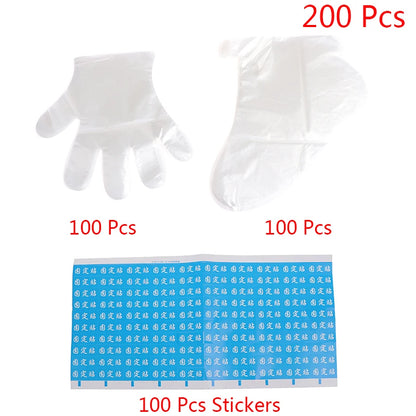 200PCS Paraffin Wax Bath Liners Plastic Hand And Foot Bags Spa Foot Hands Care Bags Plastic Socks Gloves
