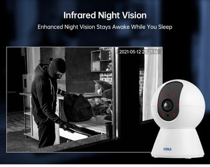 KERUI 5MP 8MP 4K HD Mini WiFi IP Camera Indoor Wireless Security Home CCTV Surveillance Camera With Tuya Smart Auto Tracking