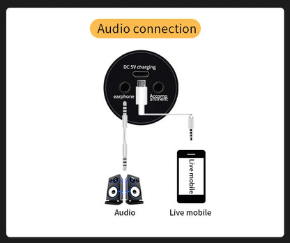 Portable Mini Wireless Condenser Mic Gadget Home Noise Reduction Microphone Integrated Audio Confere for Singing Songs