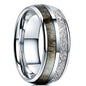 Fashion 8mm Rose Gold Color Stainless Steel Guitar String Rings for Men Koa Wood Inlay Ring Whiskey Barrel Mens Wedding Band