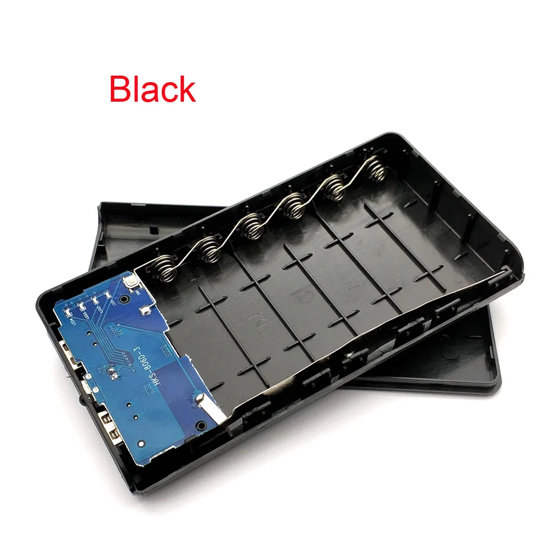 6x18650 Battery Power Bank Box DIY Power Bank Case Dual USB 18650 Battery Charger Box For Phone