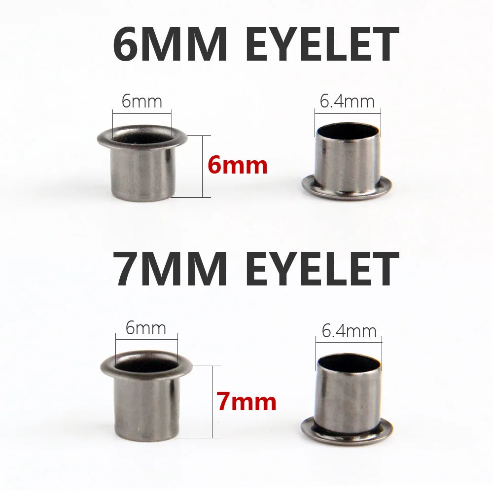 Eyelet Hole Punch Tool Kit  with 50 eyelets 6mm 7mm Gunmetal Finish for DIY Kydex Sheath Kydex Eyelet