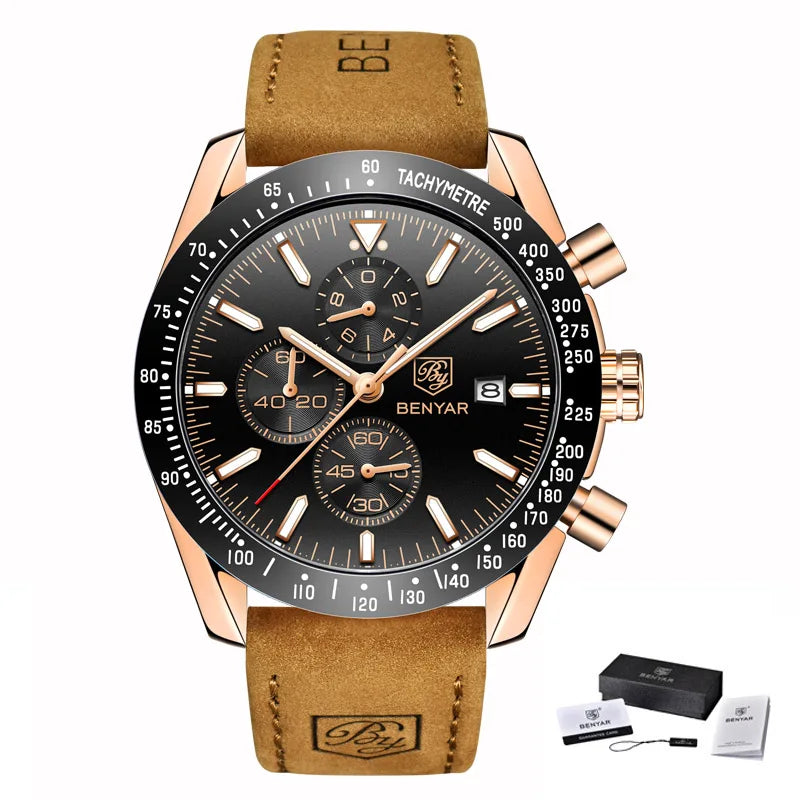 Men Watch BENYAR Top Brand Luxury Full Steel Business Quartz Watch Men Casual Waterproof Sports Watches Clock Relogio Masculino
