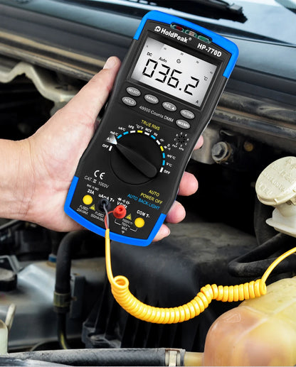 Miernik cyfrowy HoldPeak HP-770D True RMS automatyczny multimetr 40000 zliczeń do pomiaru omów woltów amperów tester pojemności