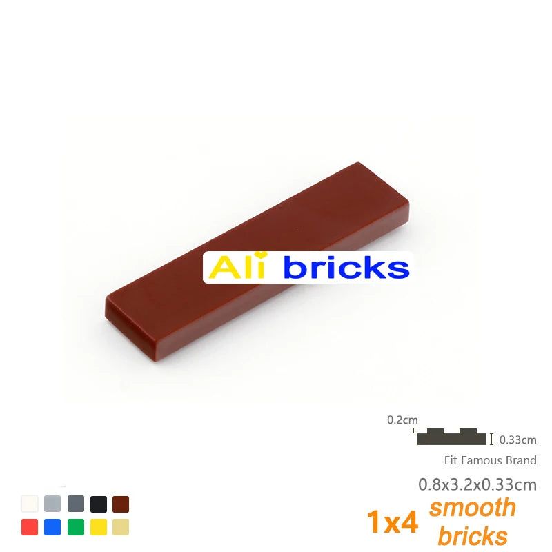 25pcs 1x4 Educational Creative Size MOC DIY 2431 Building Blocks Figure Ceramic Tile Bricks Toys for Children Smooth Flat Tiles