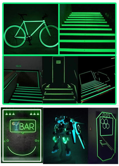YX Luminous Fluorescent Night Self-adhesive Glow In The Dark Sticker Tape Safety Security Home Decoration Warning Adhesive Tape