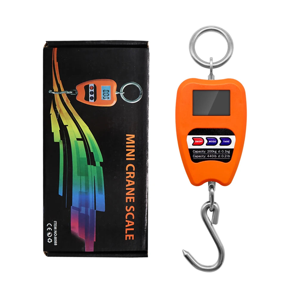 200kg/50kg Hanging Scale Digital Backlight Electronic Scales Fishing Weights Pocket Scale Luggage Crane Scale
