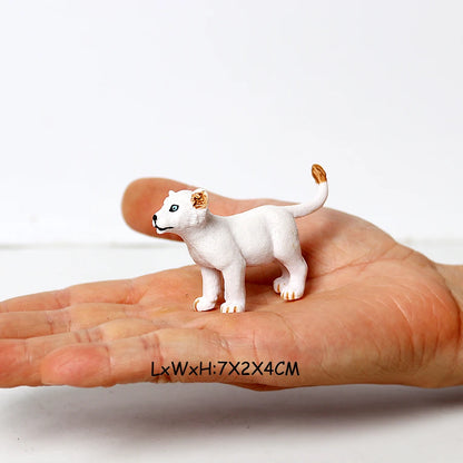 Realistic Wild Animals Model White Tiger,Lions,Leopard,Panther,Cheetah Educational Jungle Animals Figures Model Figurines Set
