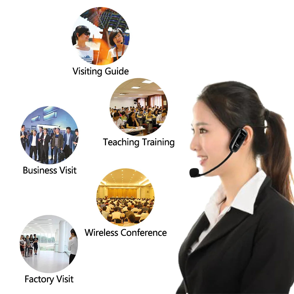 XIAOKOA Wireless Microphones Headset UHF Dual Wireless Mic 2 Wireless Mics & 1 Receiver Headset and Handheld 2 In 1 Rechargeable