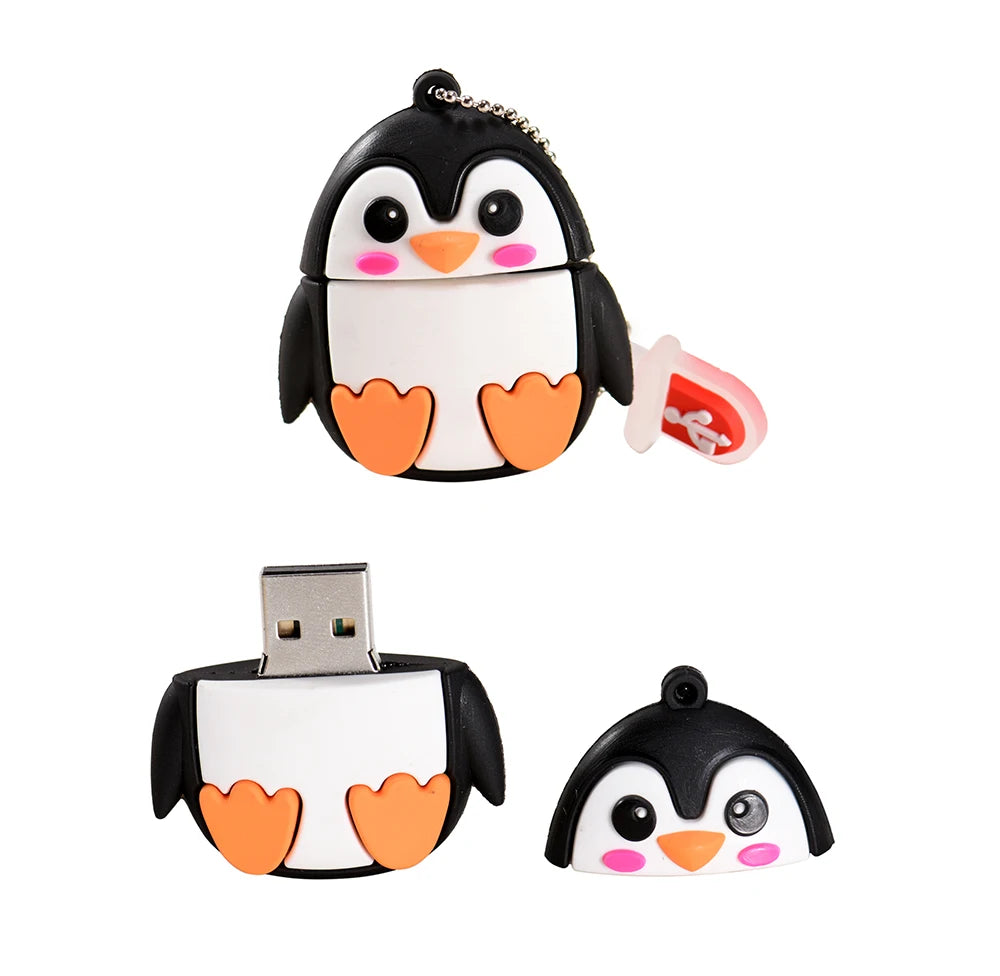 JASTER Uroczy Kreskówkowy Zwierzęcy Pendrive USB 64 GB Pingwin Kot Pamięć USB 32 GB Sowa Dinozaur Pendrive 16 GB Pszczoła Lis Pendrive 8 GB