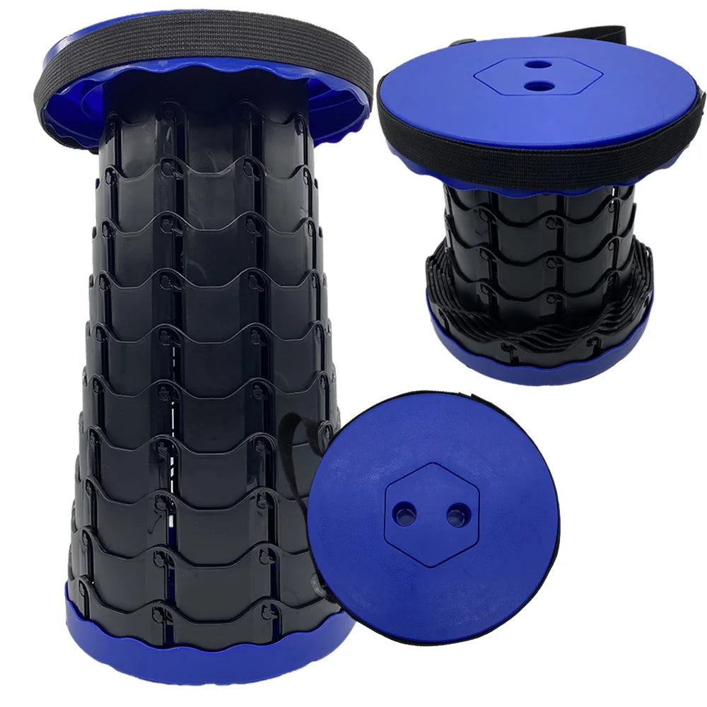 Portable Folding Telescopic Stool Lightweight Plastic Subway Queuing Chair Outdoor Camping Chair Fishing Seat