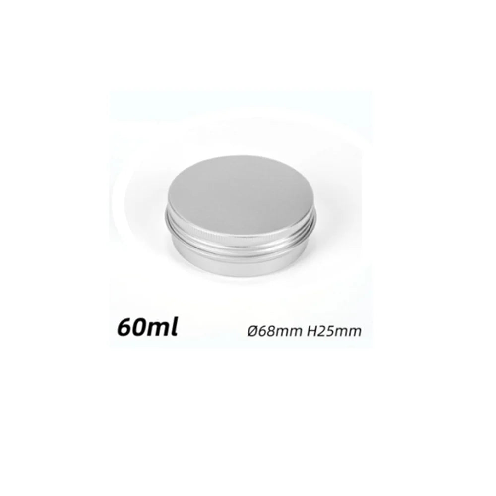 5ml-250ml Cosmetic Aluminum Cans Aluminum Boxes Silver Aluminum Tins Cans Screw Top Round Candle Spice Tins Cans Lid Containers