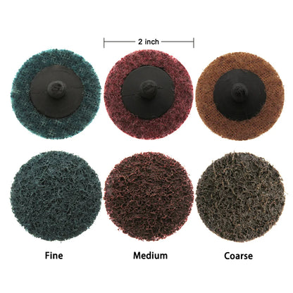 35/46/52PCS 2"Abrasive Disc Sanding Discs Roll Lock Surface Conditioning Discs R-Type Quick Change Disc with1 Disc Pad Holder