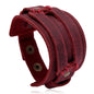 KOTik 2024 New Fashion Genuine Leather Wide Cuff Bangles Punk Vintage Three Layers Wide Black Brown Men Jewelry Bracelets