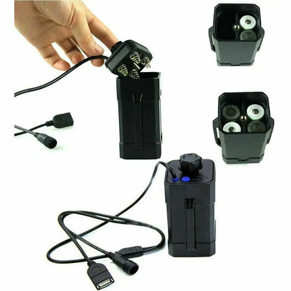 Portable 4X 18650 Waterproof Battery Pack Case Power Bank Storage Box For Bicycle Bike Lamp 8.4V 5V DC Output Without Battery