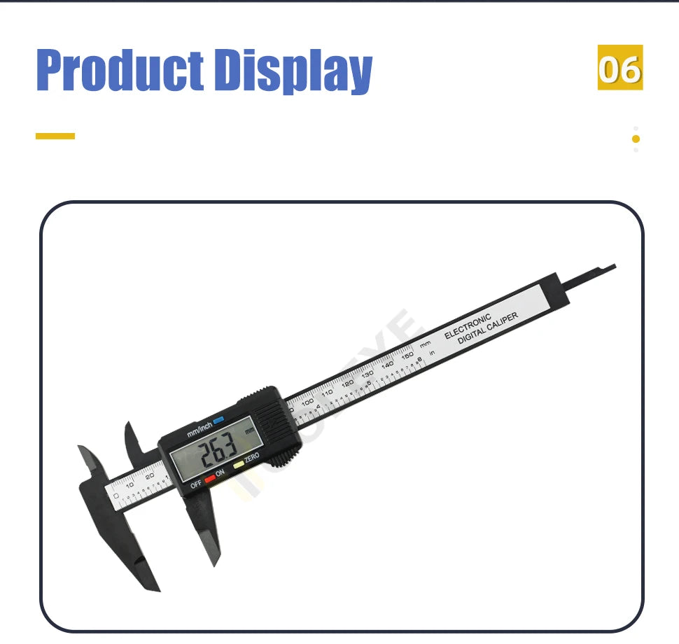 Digital Caliper Electronic Plastic Calipers Vernier Measuring Tools Carpentry Tool Ruler Large Screen Pachometer Digital Caliber