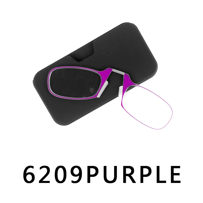 Nose Clip Reading Glasses Man High Quality Men Portable Foam Nose Glasses  for Seniors Transparent Eyeglasses with Case