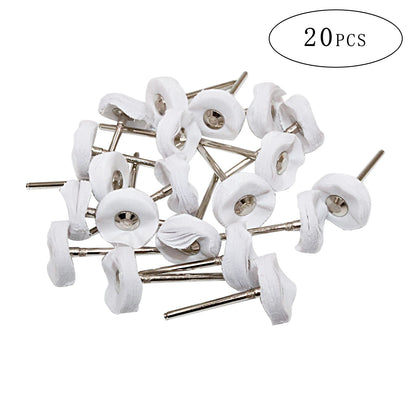 2.35/3mm Shank 40 Pieces Muslin Polishing Buffing Wheel Buffs Set Fits Dremel Rotary Tools