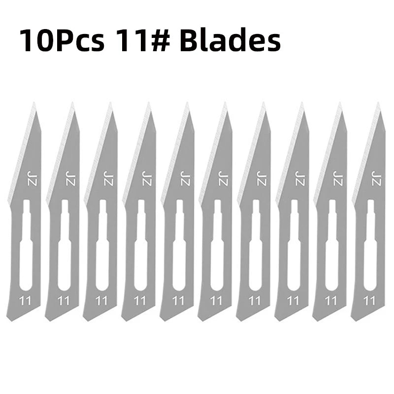 Carbon Steel Carving Metal Scalpel handle 11# 23# Engraving Craft knive Non-Slip Surgical Scalpel Knife Paper Cutting Tool Knife