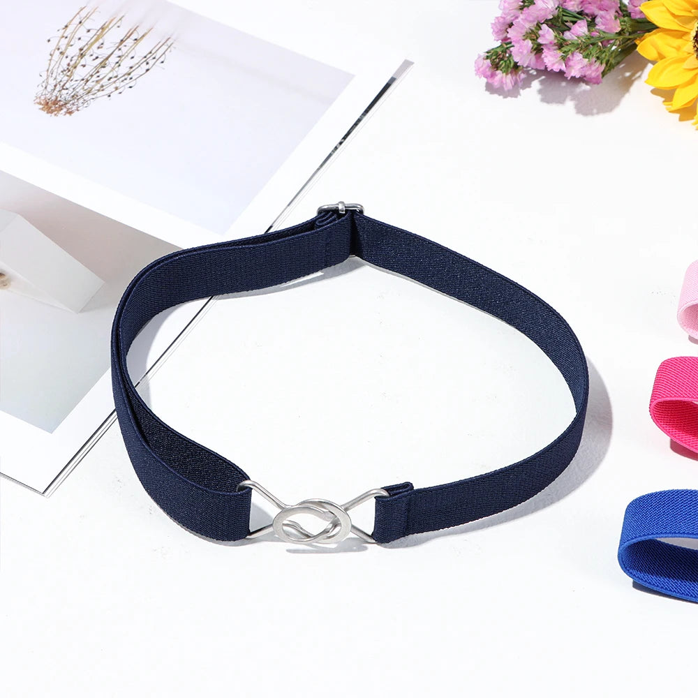 1PC Fashion Adjustable Children Elastic Belts Wide Candy Color Waist Belt Stretch Canvas Belt For Jeans Pants Kids Casual Belts
