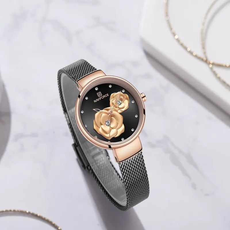 NAVIFORCE Luxury Women Watch Waterproof Dress Wristwatch Stainless Steel Bracelet Strap Elegant Lady Fashion Casual Female Gift