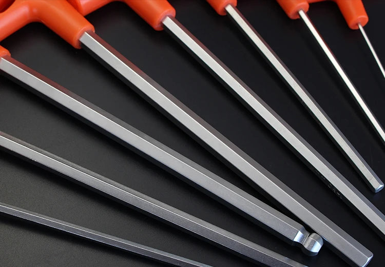2/2.5/3/4/5/6/8/10mm Flat/Ball Head Hex Key Allen Wrench Hand Tool T-Handle Hex Key Wrench Ball End Allen Hex Key Wrench Spanner