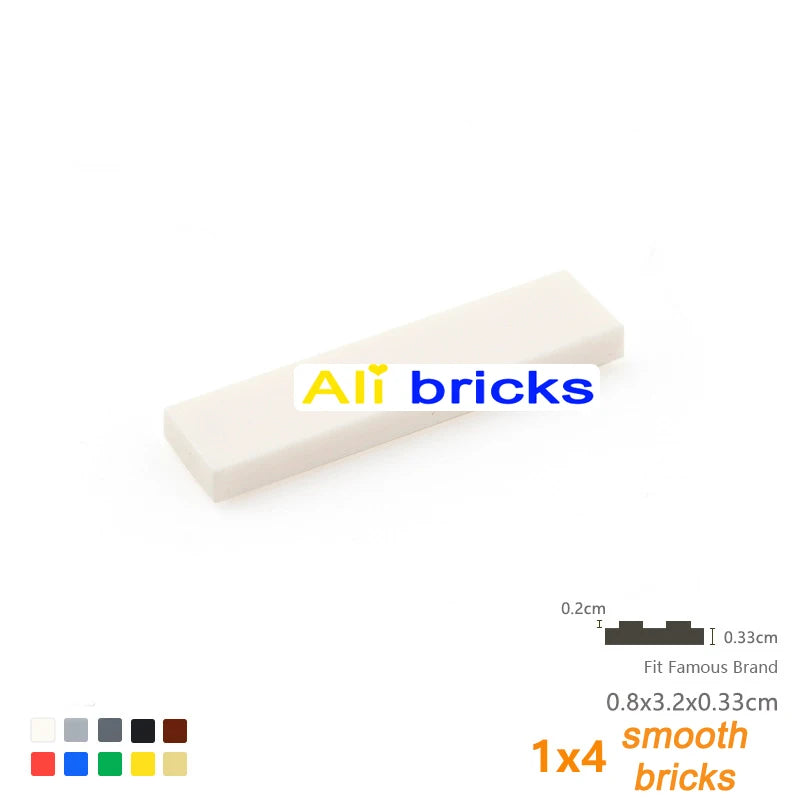 25pcs 1x4 Educational Creative Size MOC DIY 2431 Building Blocks Figure Ceramic Tile Bricks Toys for Children Smooth Flat Tiles